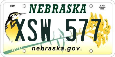 NE license plate XSW577