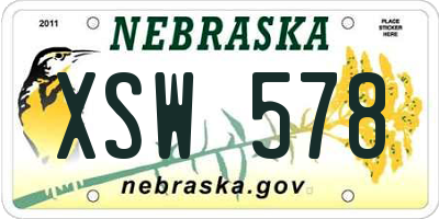 NE license plate XSW578