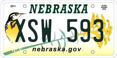 NE license plate XSW593
