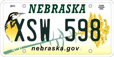 NE license plate XSW598