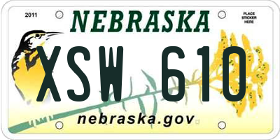 NE license plate XSW610