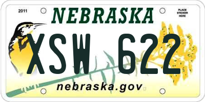 NE license plate XSW622