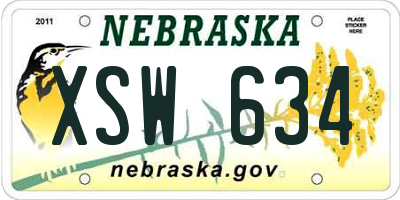 NE license plate XSW634