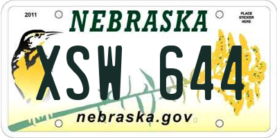 NE license plate XSW644