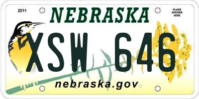NE license plate XSW646