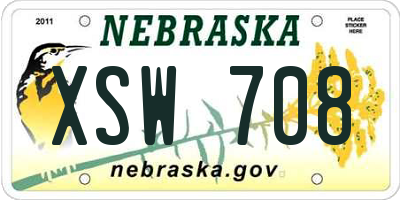 NE license plate XSW708