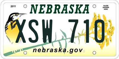 NE license plate XSW710