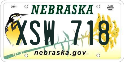 NE license plate XSW718