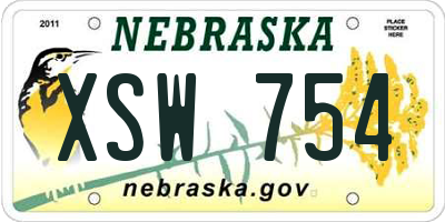 NE license plate XSW754