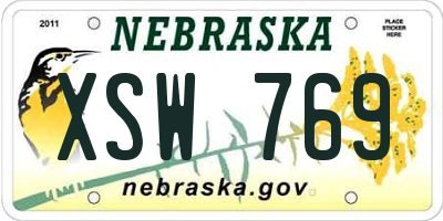 NE license plate XSW769