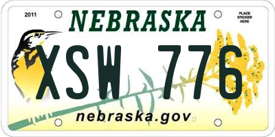 NE license plate XSW776
