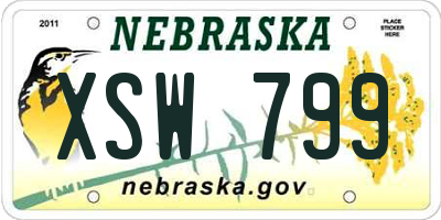 NE license plate XSW799
