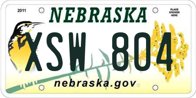 NE license plate XSW804