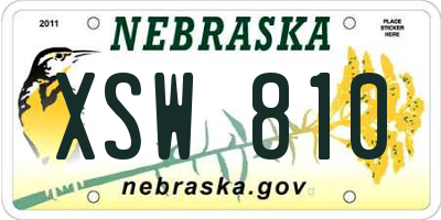 NE license plate XSW810