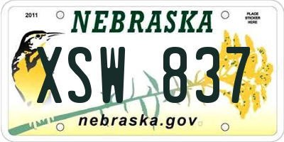 NE license plate XSW837