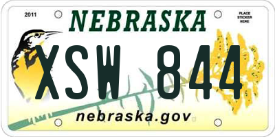 NE license plate XSW844