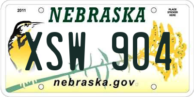 NE license plate XSW904