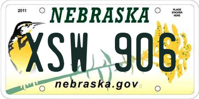 NE license plate XSW906