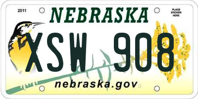 NE license plate XSW908