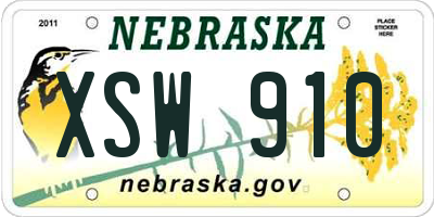 NE license plate XSW910