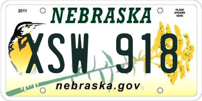 NE license plate XSW918