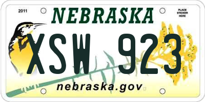 NE license plate XSW923