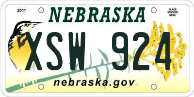 NE license plate XSW924