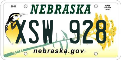 NE license plate XSW928