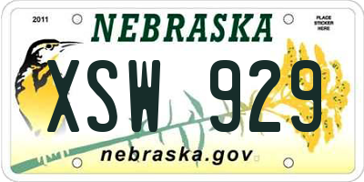 NE license plate XSW929
