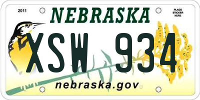 NE license plate XSW934