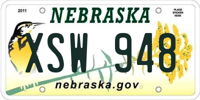 NE license plate XSW948