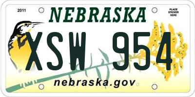 NE license plate XSW954
