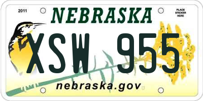 NE license plate XSW955