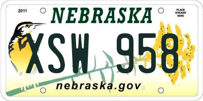 NE license plate XSW958