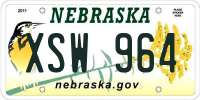NE license plate XSW964