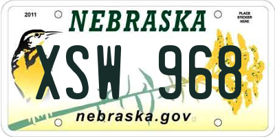 NE license plate XSW968