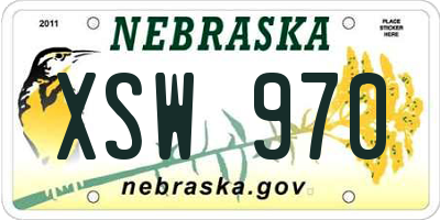 NE license plate XSW970