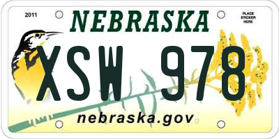 NE license plate XSW978