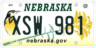 NE license plate XSW981