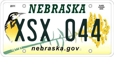 NE license plate XSX044