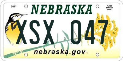 NE license plate XSX047