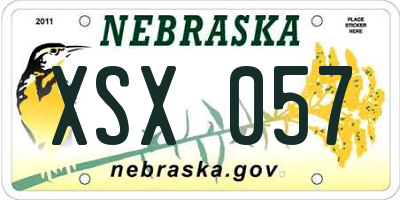 NE license plate XSX057