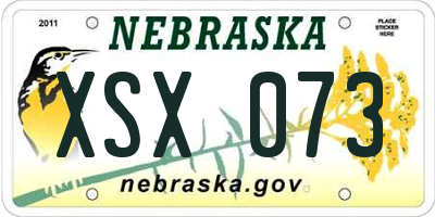 NE license plate XSX073