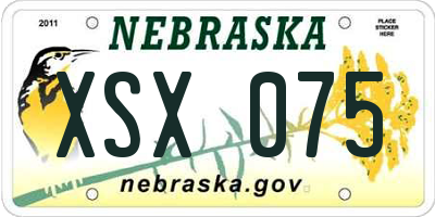 NE license plate XSX075
