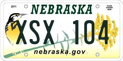 NE license plate XSX104
