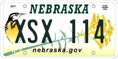 NE license plate XSX114