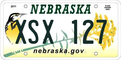 NE license plate XSX127