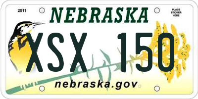 NE license plate XSX150