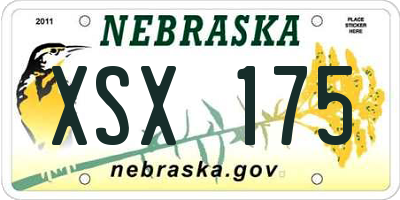 NE license plate XSX175