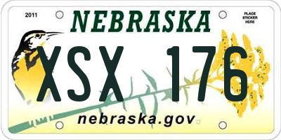 NE license plate XSX176